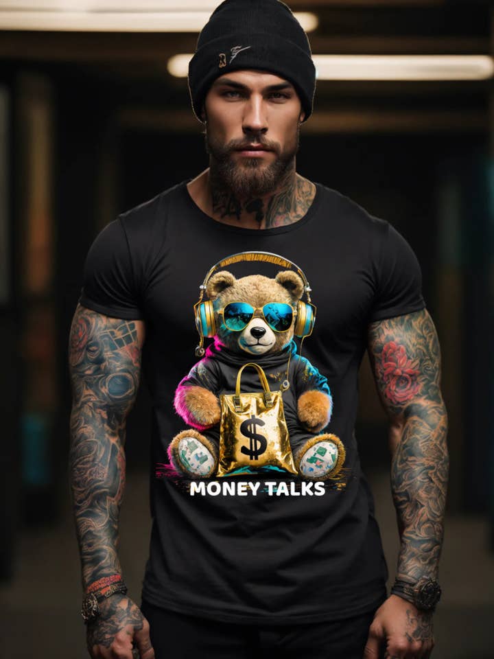 Camisetas exclusivas da Teddy Money Talks Art | Grooveman Music por atacado de Grooveman Music