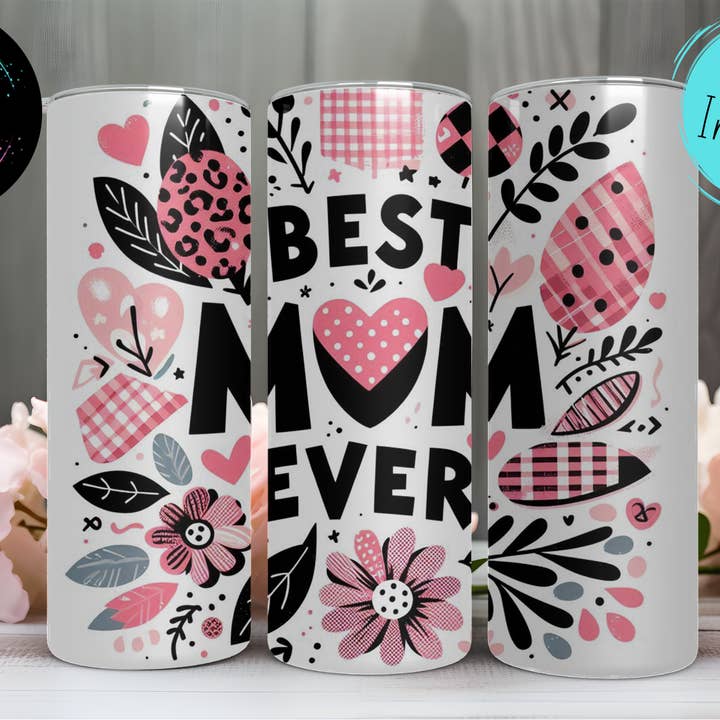 Beste Mama aller Zeiten Pink & Schwarz Schlanker Becher 20oz für den Großhandel von JAC Wholesale