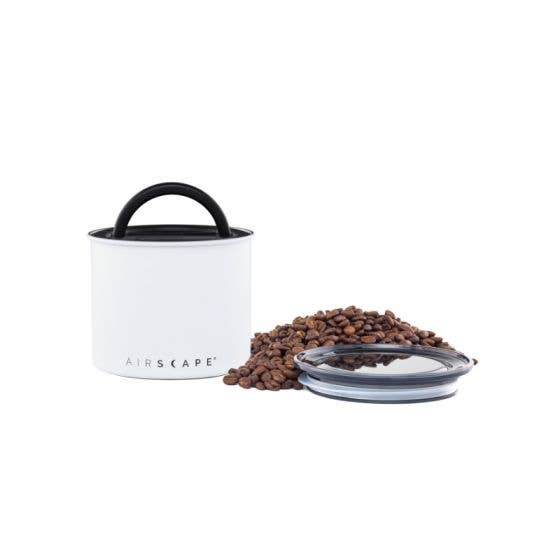 Meebz Coffee Roasters - Wholesale Canister - Airscape Classic 4" Stainless - Matte Chalk2