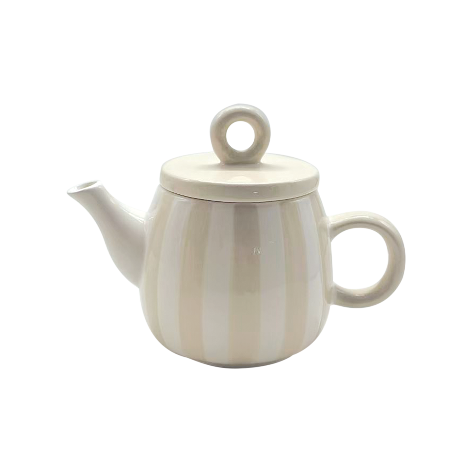 Opjet Paris – Engroshandel Tekande – Sandstribet tepotte L20,5 B18,8 H15 cm0