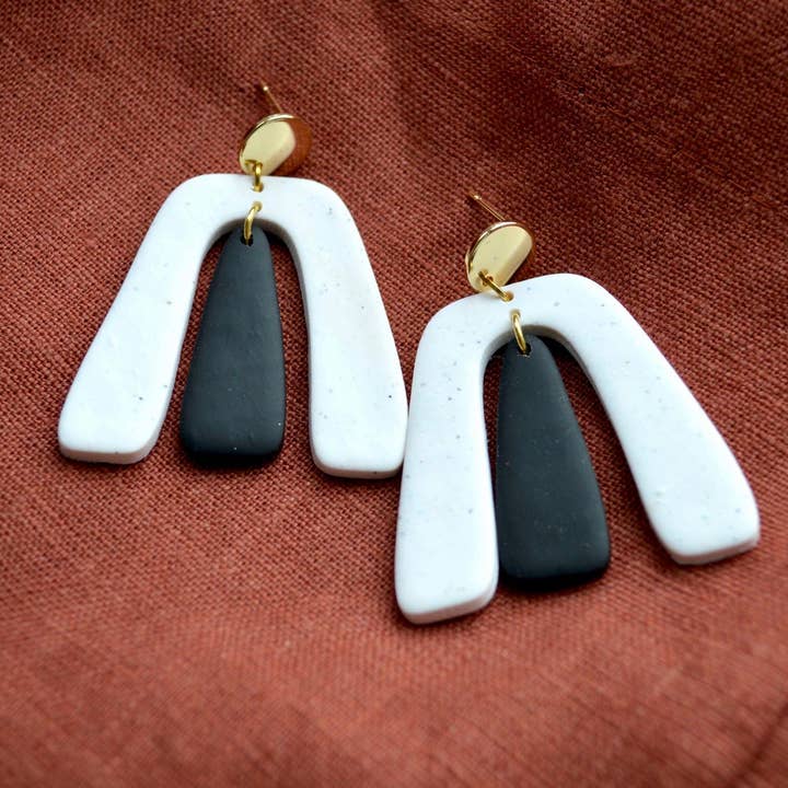 The Fiona / Modern Statement Dangle Earrings for wholesale by Clay Jewels by Jules