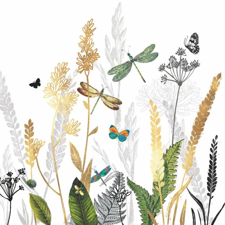 BEV- ORNAMENTAL FLOWERS, WHITE BY AMBIENTE for wholesale by Paperproducts Design • Ambiente