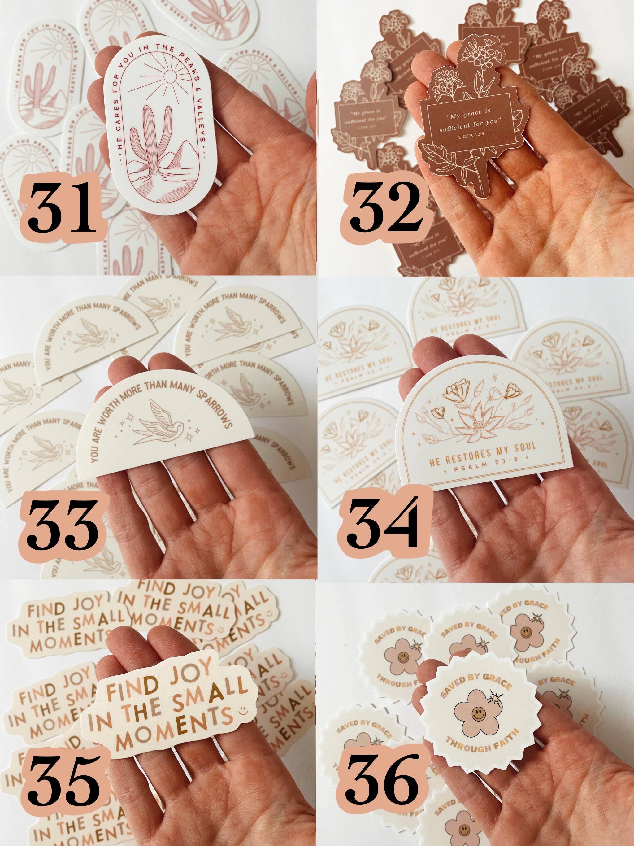 Brianna Collins Designs - Vente Autocollant - Pack d'autocollants en vinyle chrétien à construire vous-même | Faith Stickers6