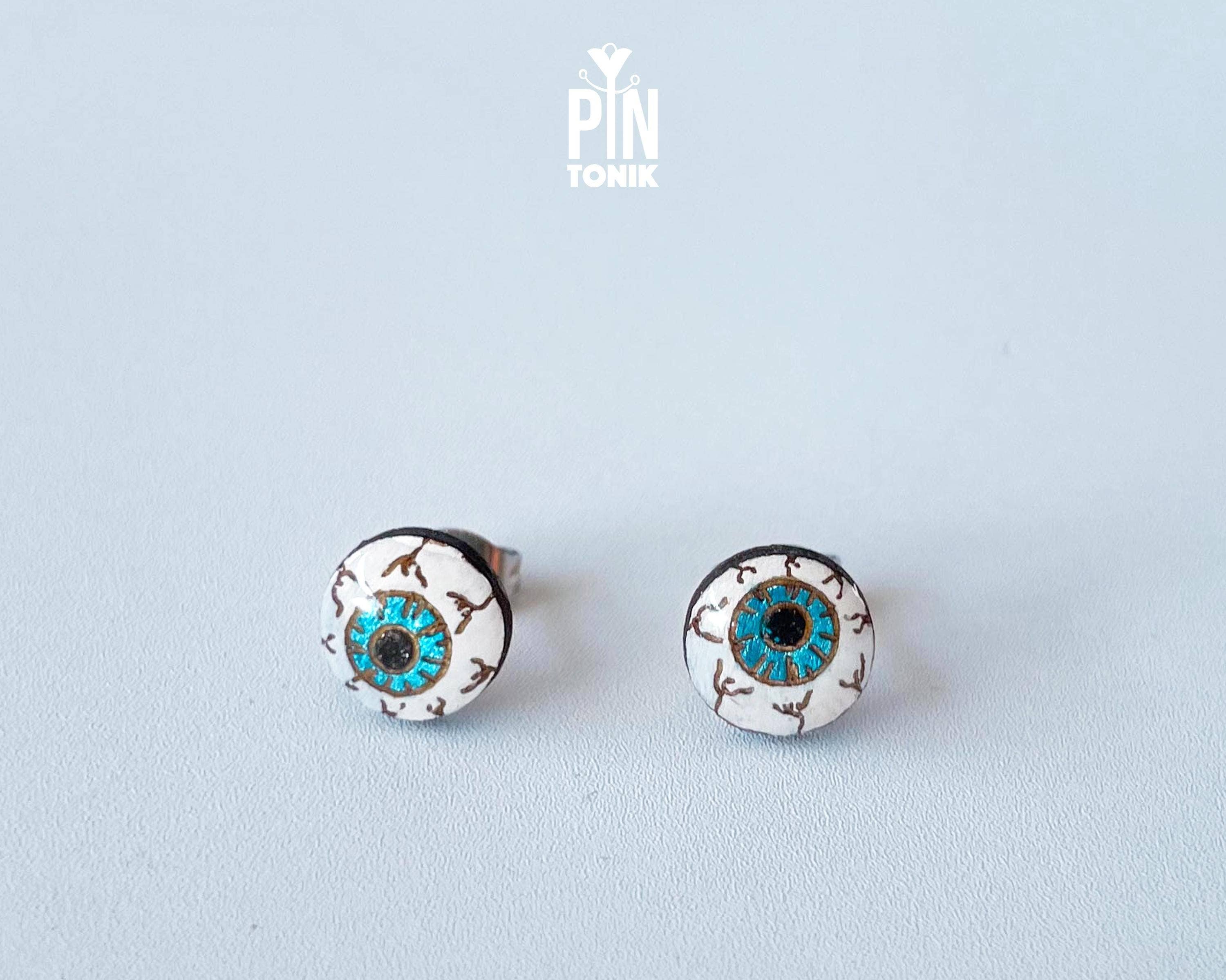 PinTonik - Wholesale Stud/Post Earrings - Spooky Eyeball Earrings - Creepy Halloween Accessories3
