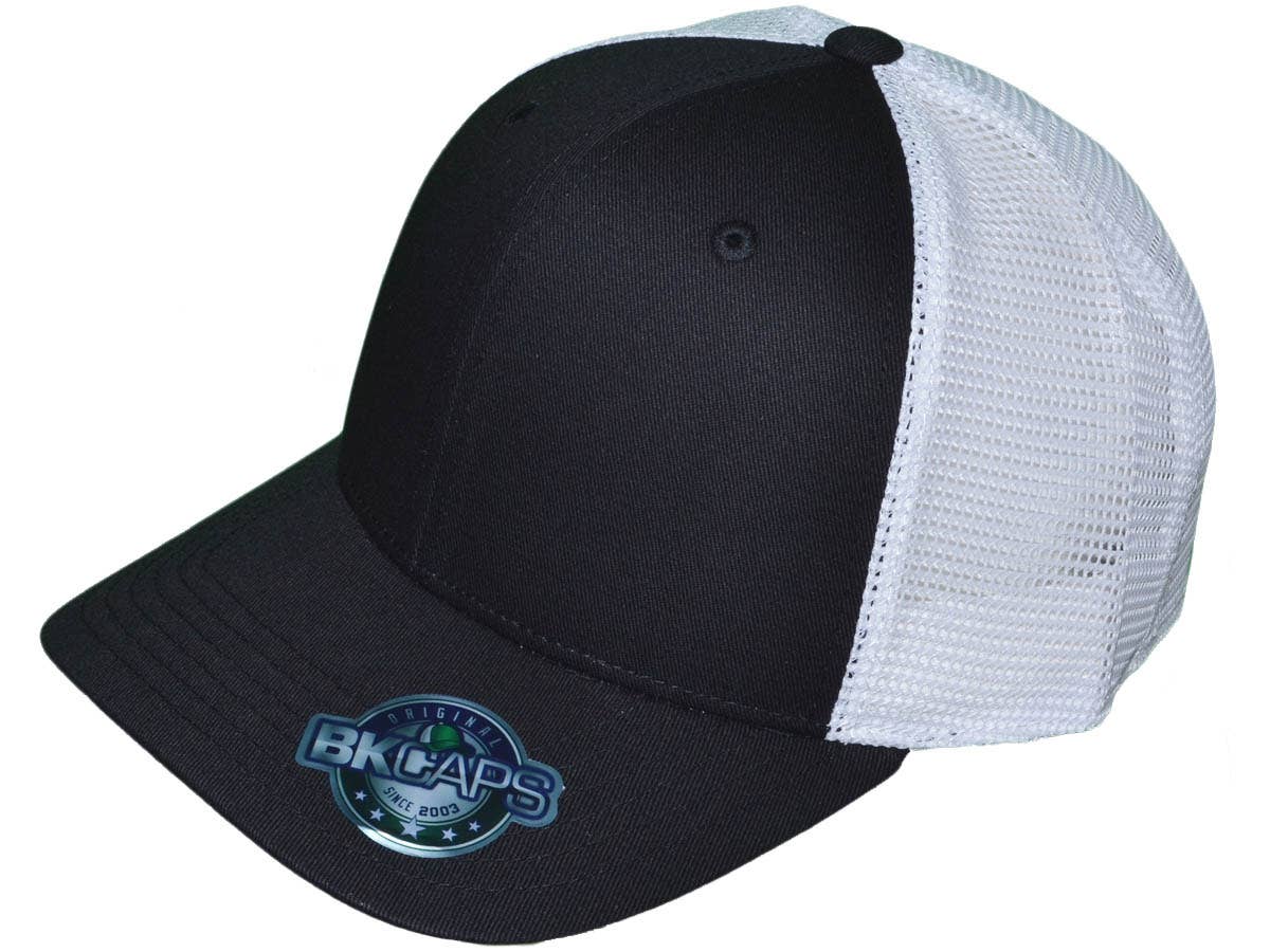 Buck Wholesale – Großhandel Trucker-Cap – Unisex – Blank Trucker-Hüte, Baumwolle mit 6 Paneelen, mittelgroßes Profil, zweifarbig1