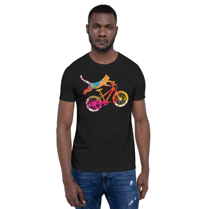 Cyclist Cat Unisex-T-Shirt für den Großhandel von Souverista