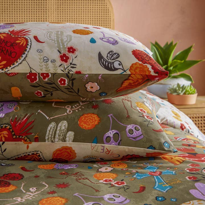 La Vida Festive Reversible Duvet Cover Set Multicoloured for wholesale on Faire2