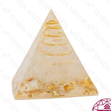 Orgonite Pyramid - Quartz Leitoso Spiral 3X3 for wholesale by Tenda Mística