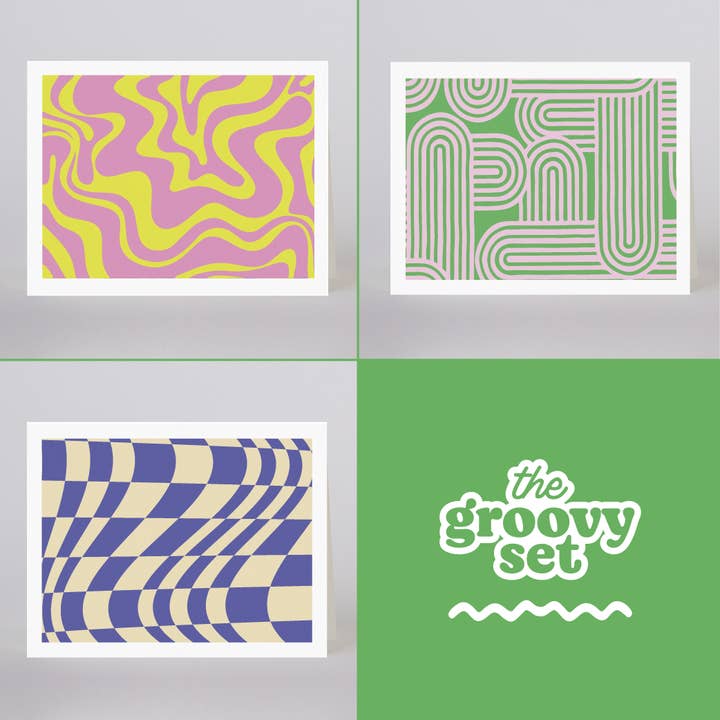 IL SET GROOVY: Confezione di 6 Carte Bianche per la vendita all'ingrosso da parte di Mixtape Paper Co.