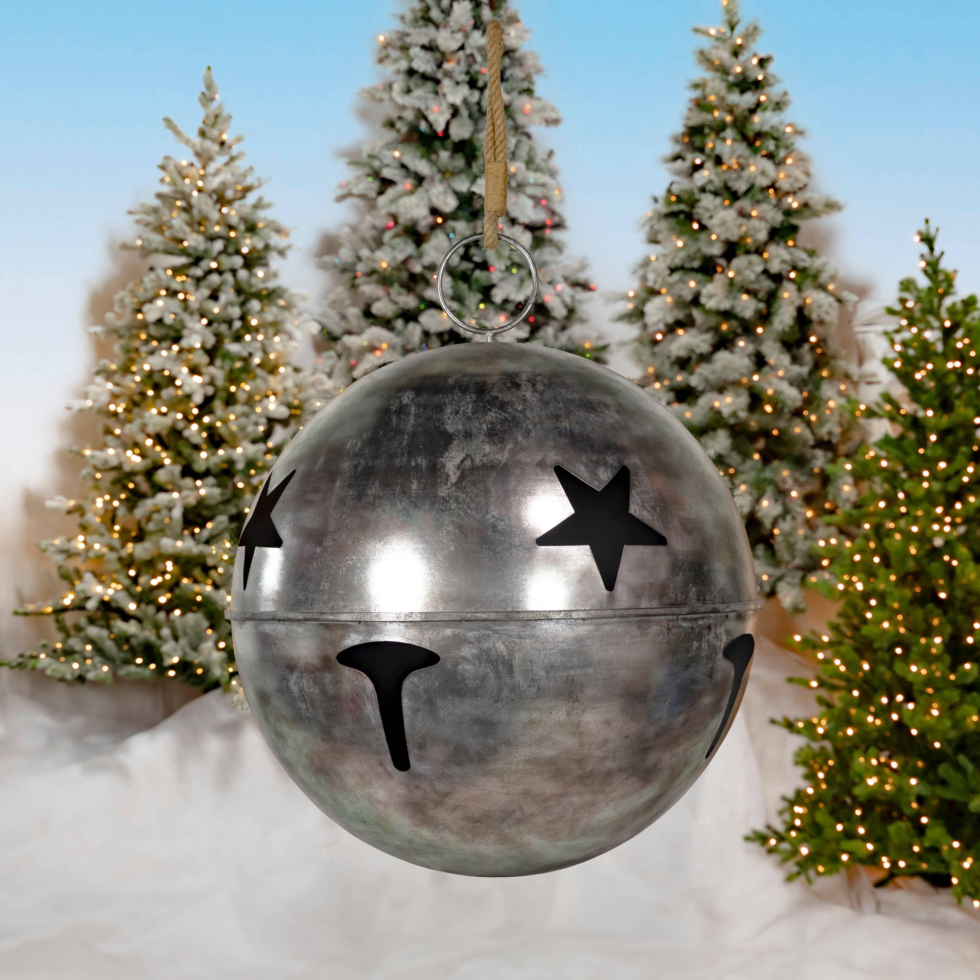 Zaer Ltd. International - Wholesale Christmas Decoration - Oversize Sleigh Bells with Star Cutouts - 5 Assorted3