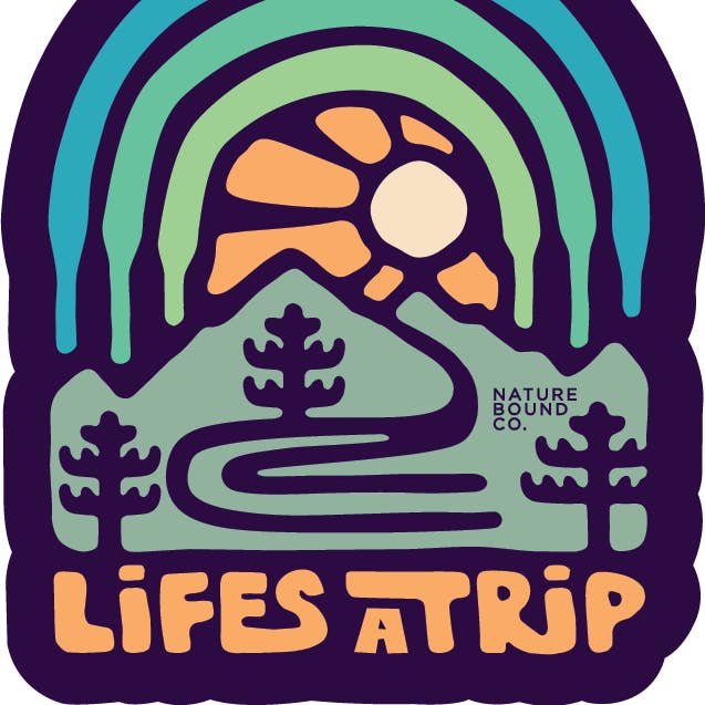 Autocollant Life's a Trip | Arc-en-ciel foncé pour la vente par Nature Bound Co
