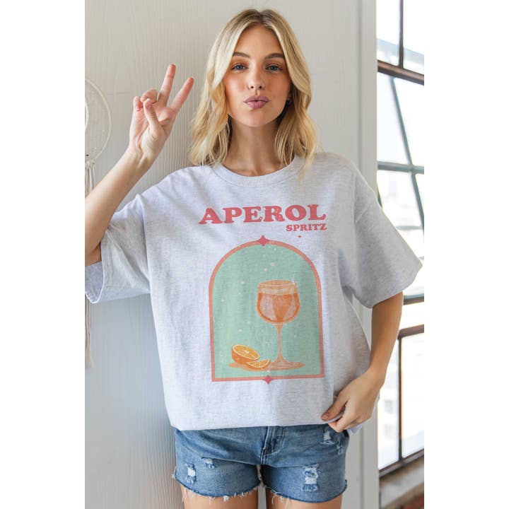 BLUME & CO. - Wholesale T-Shirt (Graphic) - Women's - Aperol Spritz Oversized Graphic Tee