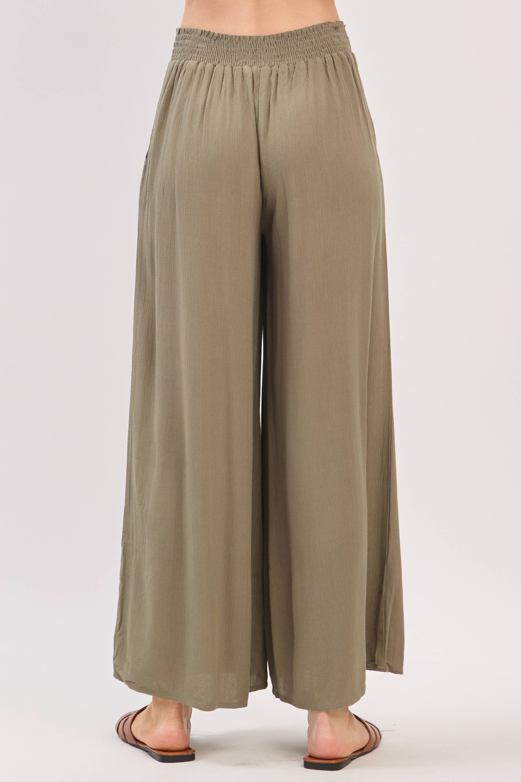 Final Touch - Wholesale Pants - Women's - Waist Smocked Wide Leg Pants - VLP70000318