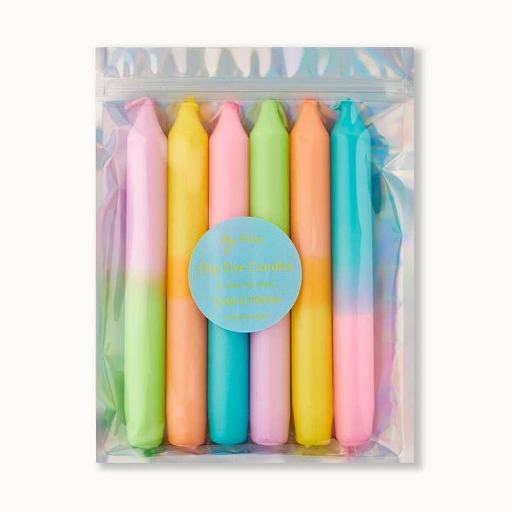 by Vivi. - Wholesale Tapered Candle/Candlestick - Dip Dye Candle Set: Tropical Edition0