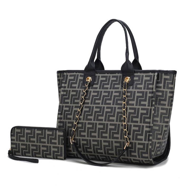 MKF Collection - Venta al por mayor Bolsa de asa- Mujer - Bolso de mano Marlene de piel vegana para mujer con cartera de Mia K