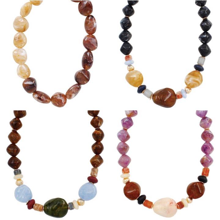 Natuurlijke Edelsteen Kralen Ketting NLN-7935 NGN-7950 voor wholesale door Oblige by G