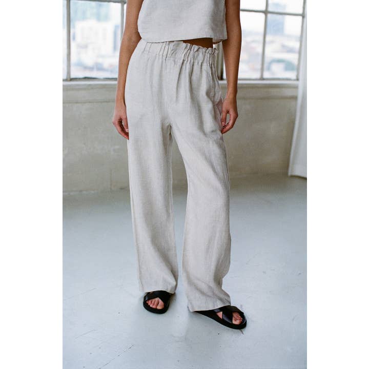 AR1111 | Pantaloni a gamba dritta in 100% lino per la vendita all'ingrosso da parte di a.ren