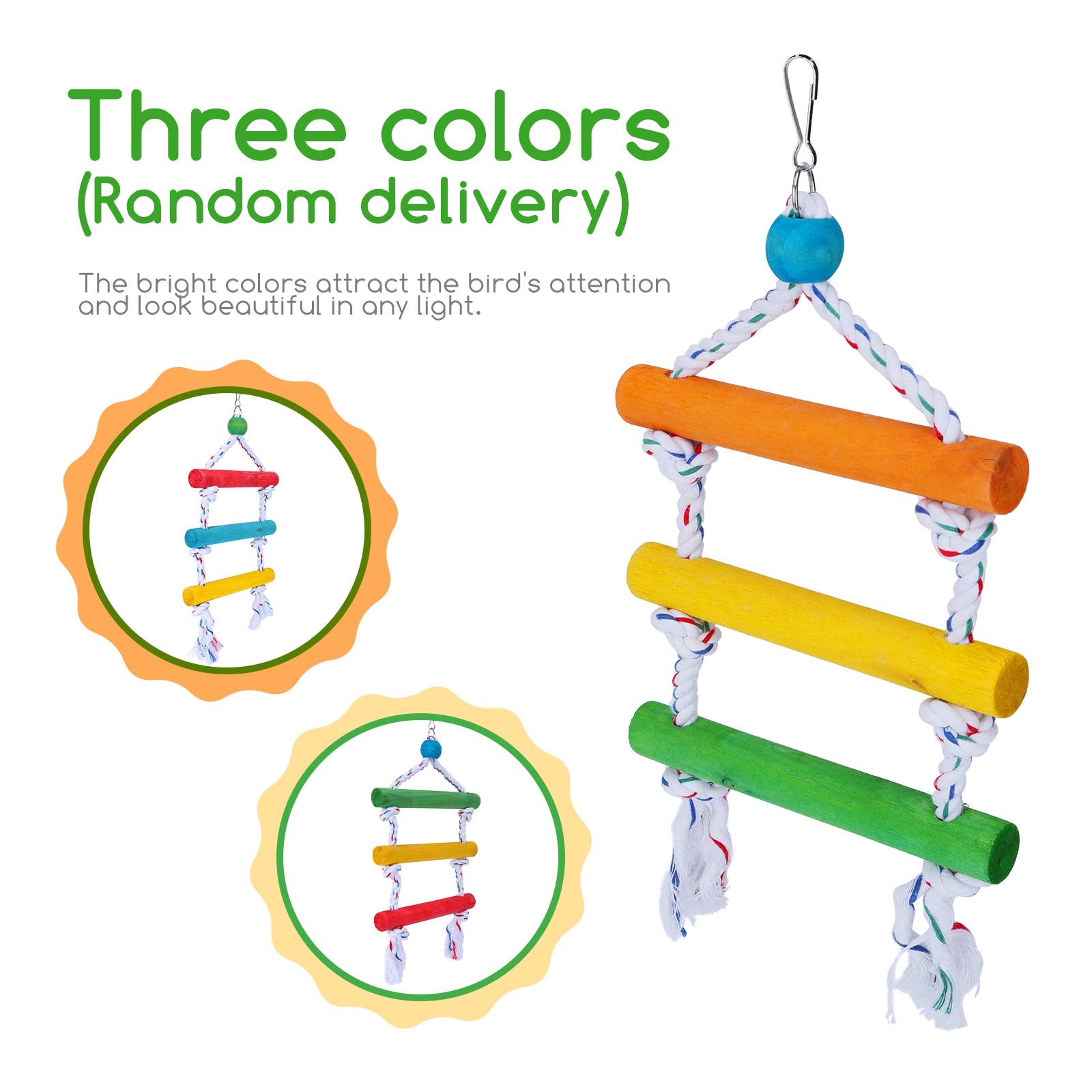 Nobleza - Wholesale Bird Swing/Toy - Three-step cotton rope ladder for birds5