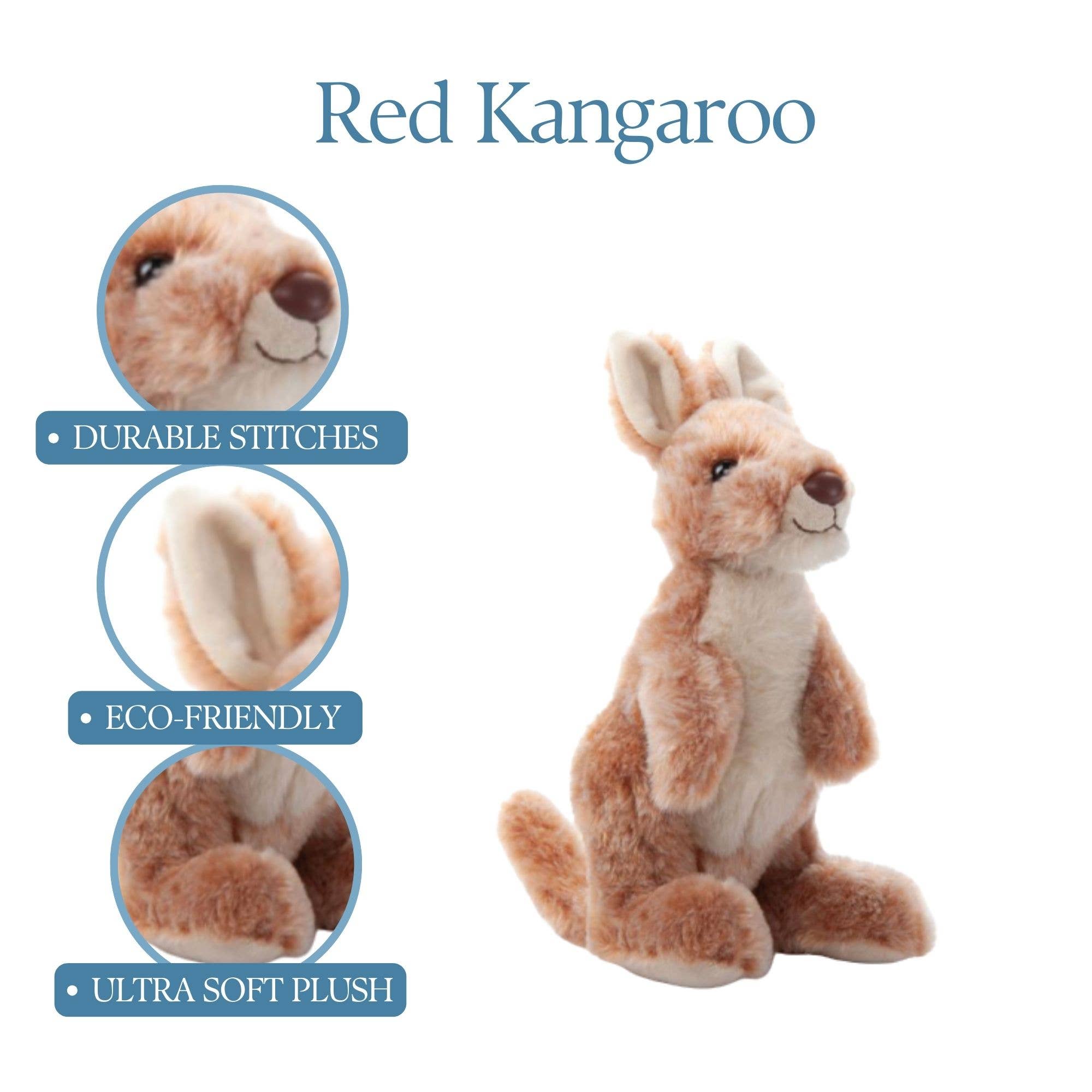 The Petting Zoo - Wholesale Stuffed/Plush Toy - Kids & Baby - 8" (20cm) Wild Onez Red Kangaroo Wild Life2