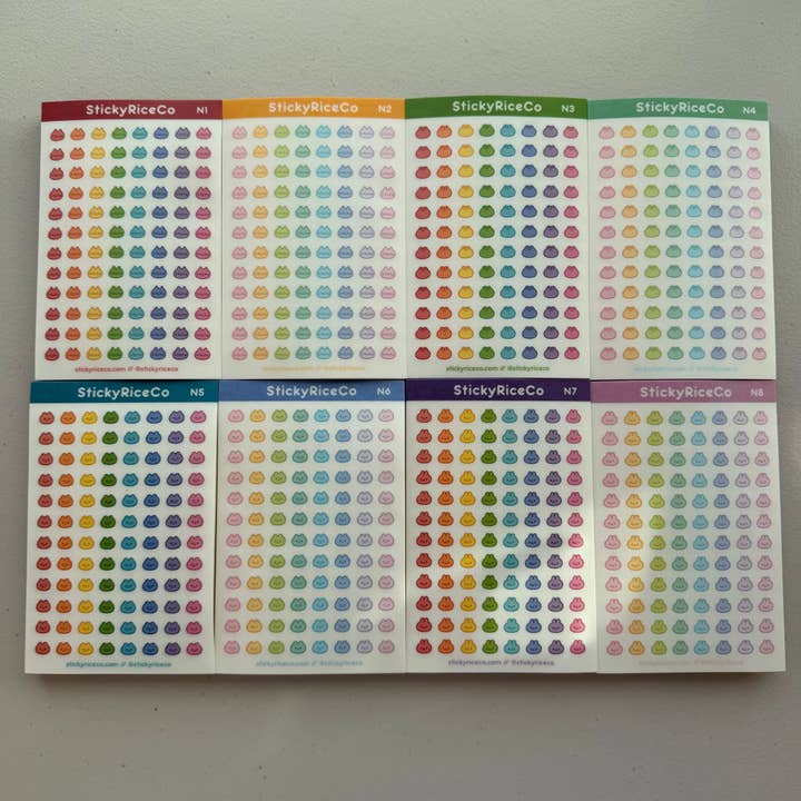 Rainbow Animals Icon Index Washi Sticker Sheets for wholesale by StickyRiceCo