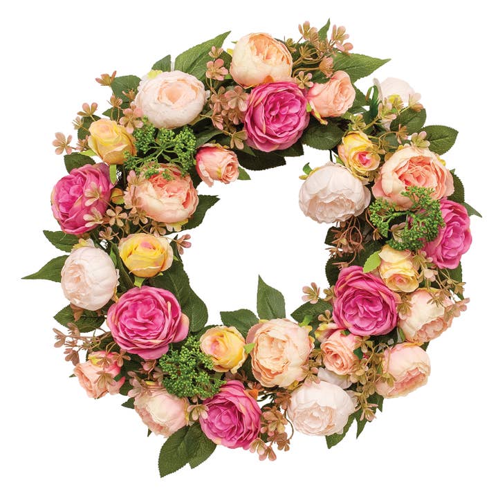 Rozenkrans met gemengde kool - 22" voor wholesale door Col House Designs