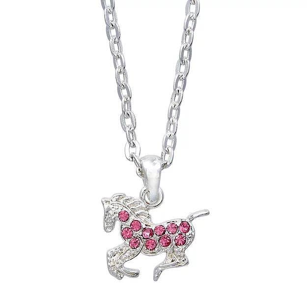 AWST Intl - Wholesale Kids Necklace - Kids - AWST Int'l Aqua Precious Pony Necklace w/Aqua Horse Head Gift Box8
