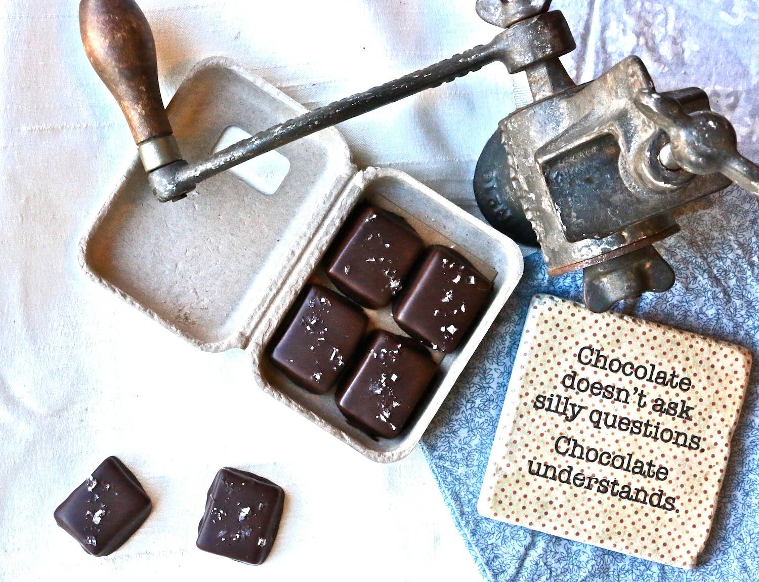 Farmhouse Chocolates - Wholesale Chocolate Covered Sweets - 4 Piece Dark Chocolate Covered Salted Caramels3