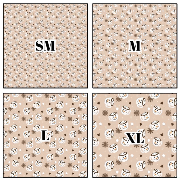 My Vinyl Cut - Wholesale Sublimation Transfer - Printed Vinyl HTV & Waterslide Hot Cocoa Christmas Patterns 12 x 12 inch sheet1