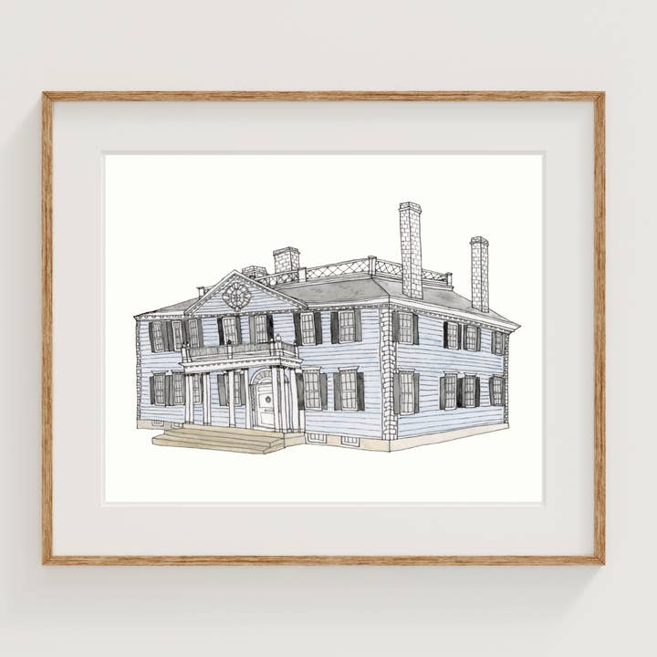 Sarah Wormann Art - Wholesale Art Print - Salisbury Mansion, Worcester - Art Print - Watercolor3