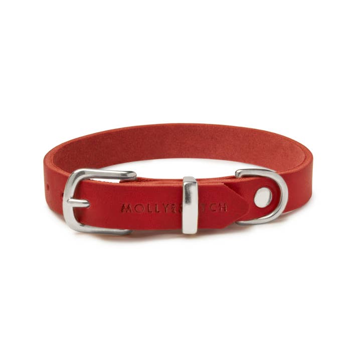 Molly and Stitch - Wholesale Pet Collar - Dog - Butter Leather Dog Collar - Chili Red5