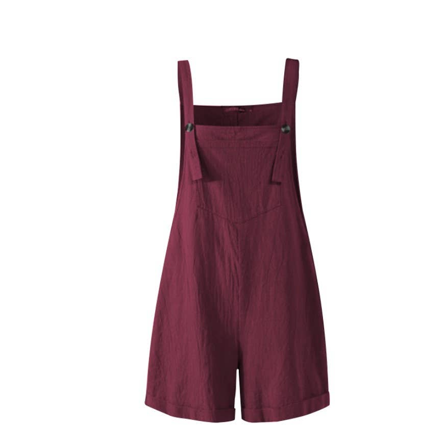 HIDDENBRAND - Wholesale Jumpsuit - Women's - Casual Button Shorts Overalls2