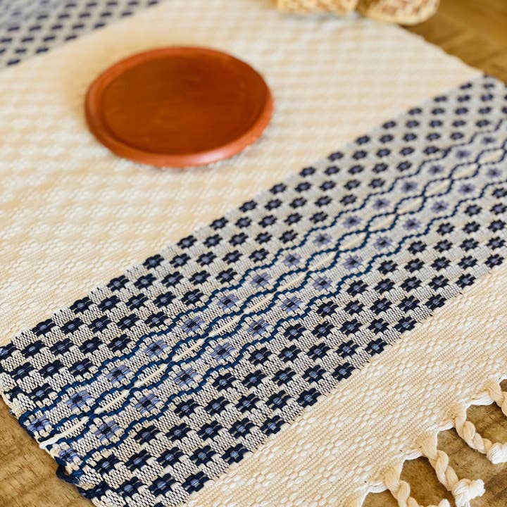 GUATEARTISAN - Vendita all'ingrosso Tovagliette - Tovagliette fatte a mano - Creme/Blue