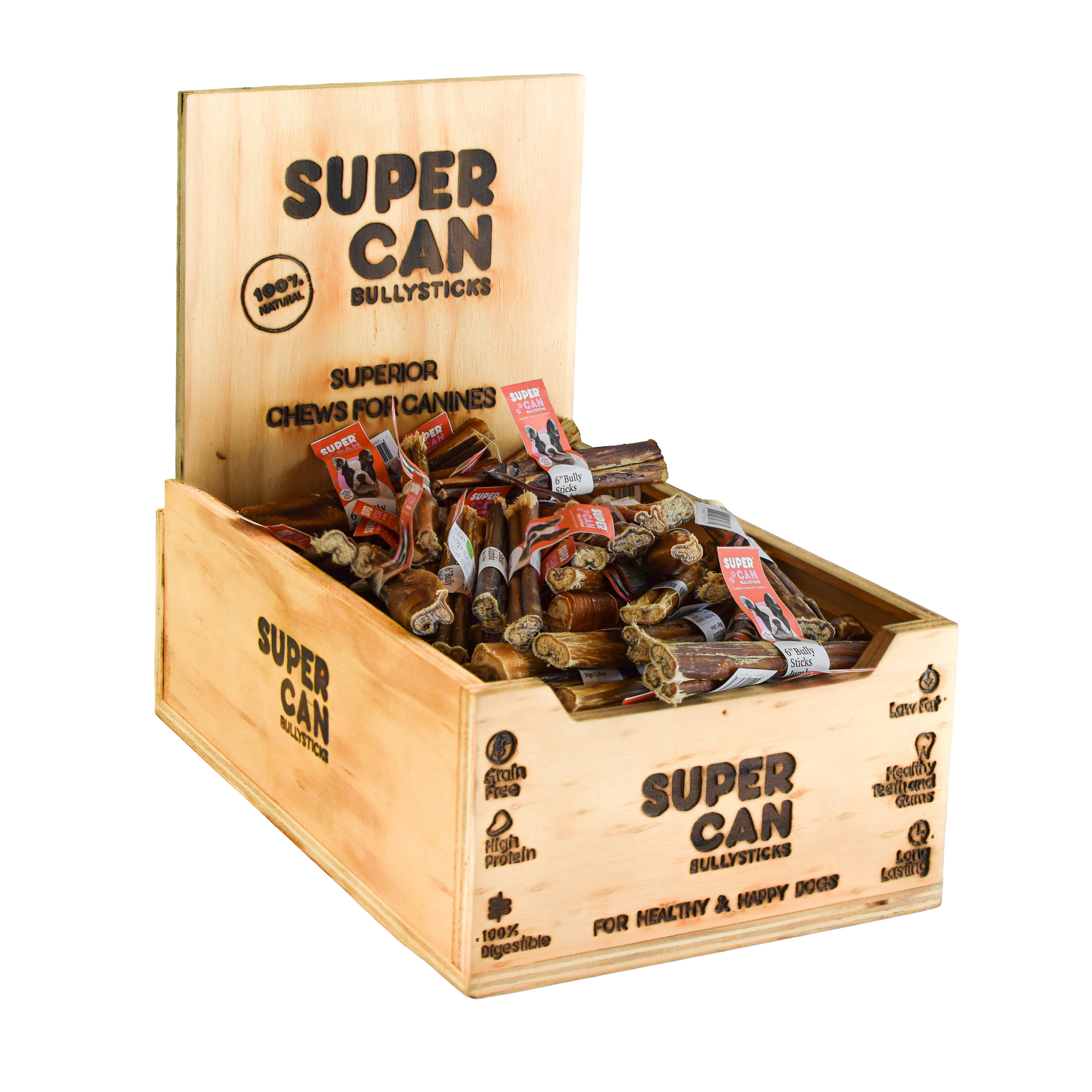 SuperCan Bully Sticks - Wholesale Pet Treats - Dog - 6" Standard Bully Sticks6