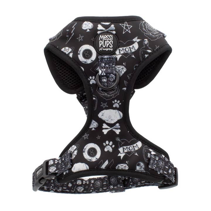 Bad To The Bone-io • Original Adjustable Monochromatic Dog Harness for wholesale by Messi Pups