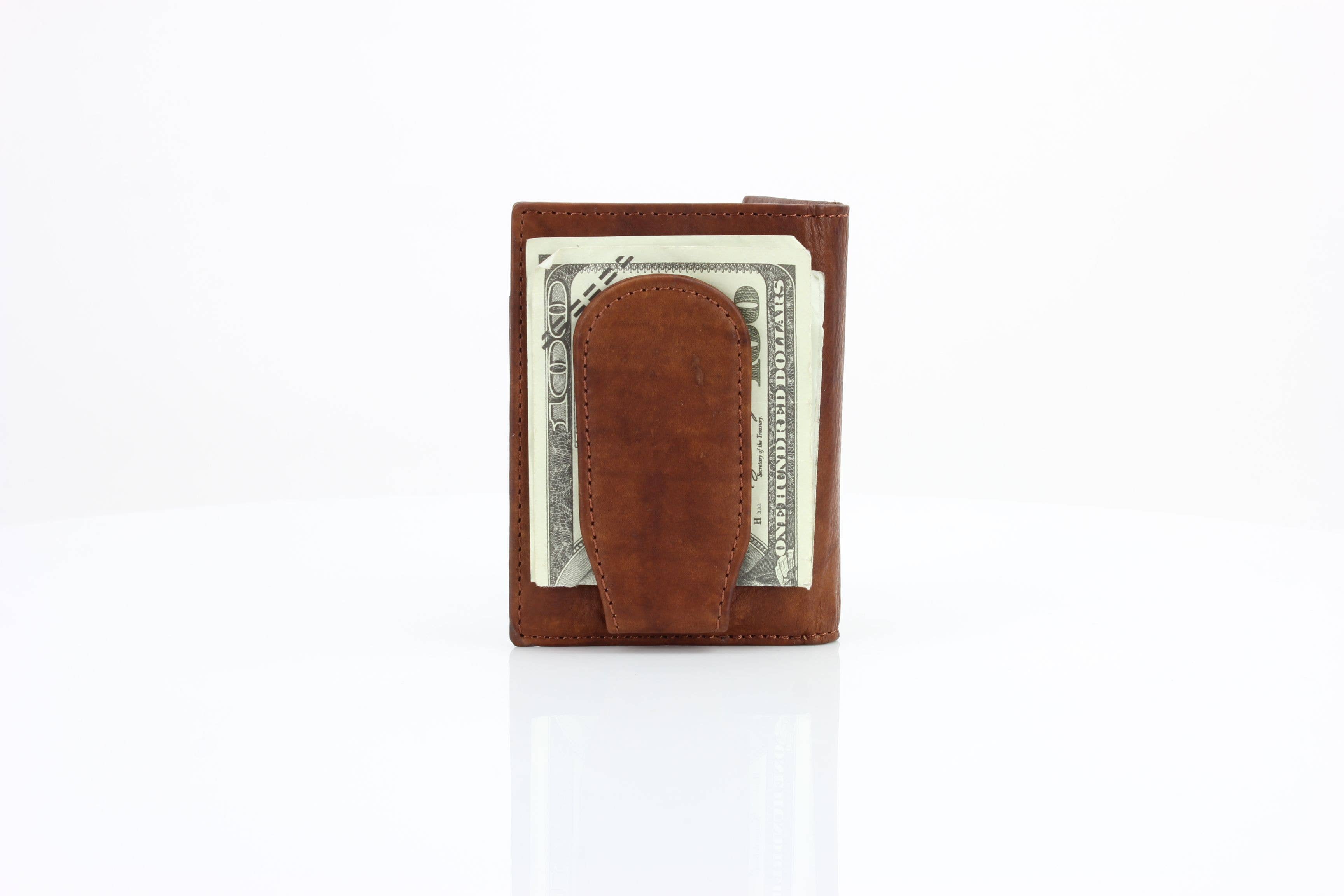 Leather Impressions Inc - Wholesale Money Clip - Unisex - American Bison Oil Pull Up Magnetic Money Clip Card Case 15714