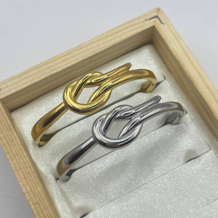 YOLA - Wholesale Cuff Bracelet - Knot Edelstahl Armreif Bagel0