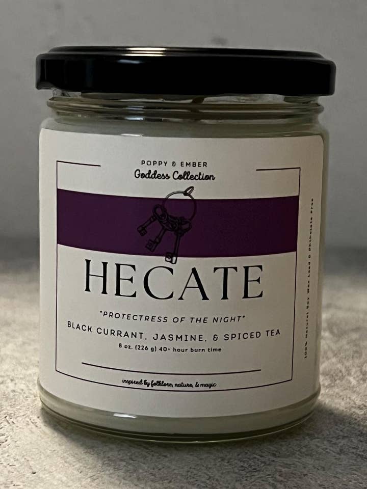 Hecate Goddess Crystal Intention Candle for wholesale by Poppy & Ember