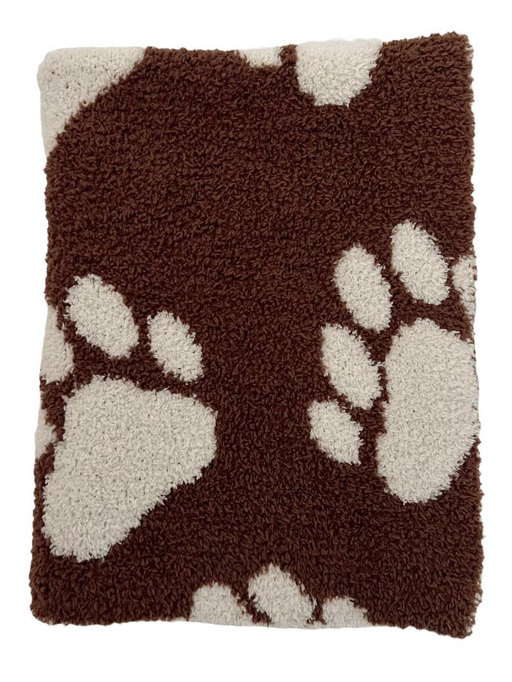 SpearmintLOVE - Wholesale Bedding Blanket - Kids & Baby - Phufy® Bliss Mini Blanket, Chocolate Bear Paw