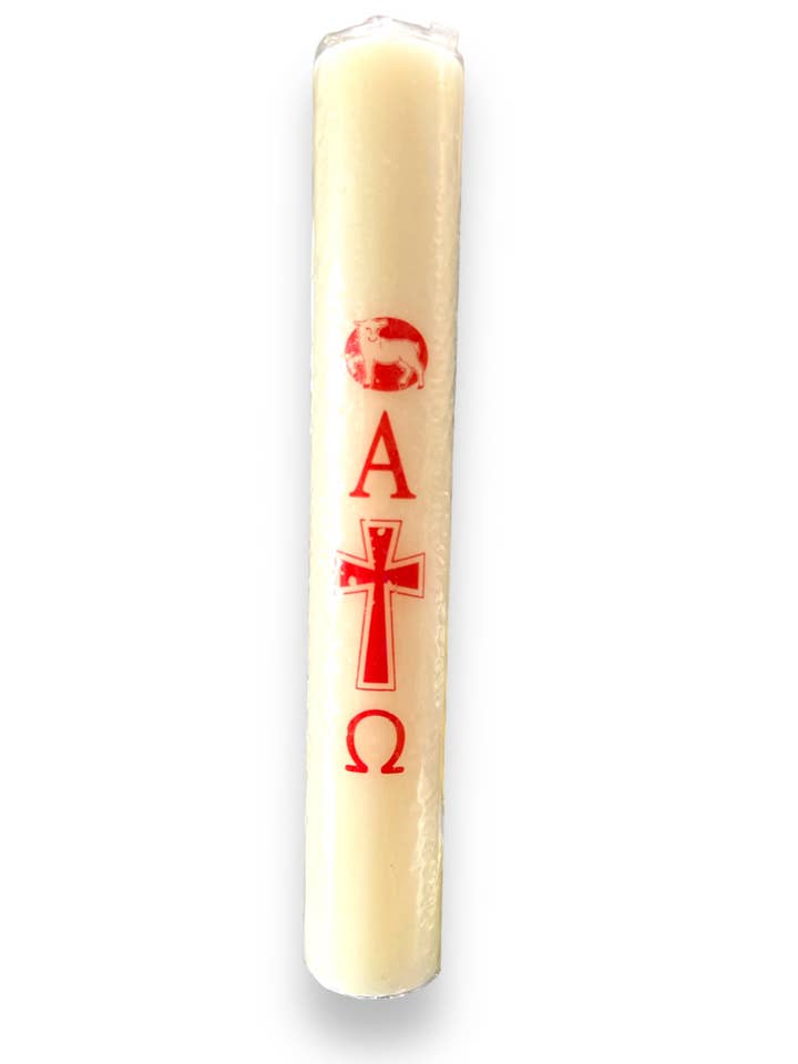 Candela pasquale in cera serigrafata da 16" #7 per la vendita all'ingrosso da parte di SAN JUDITAS RELIGIOUS ARTICLES