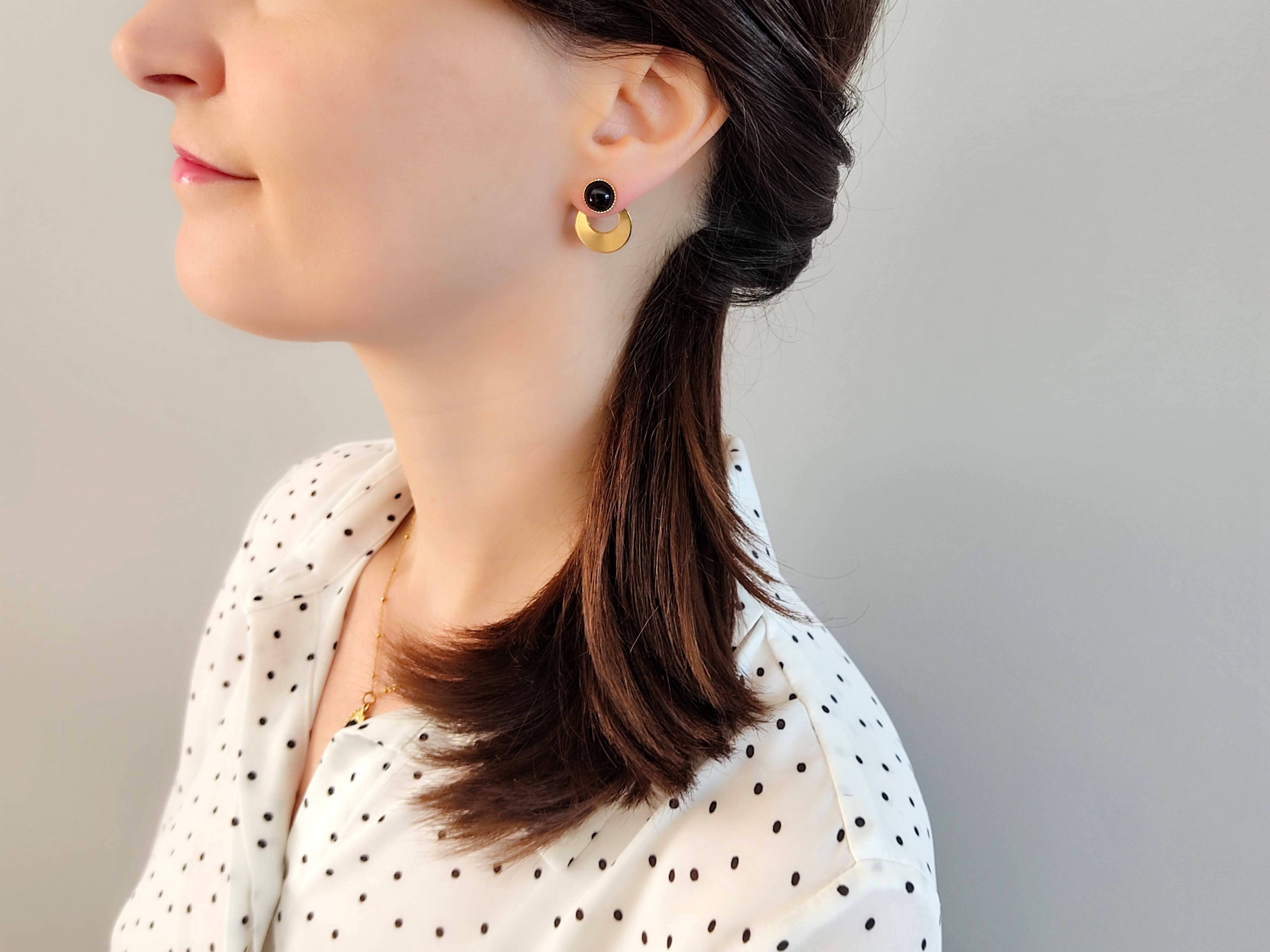 Sophie Bijoux – Großhandel Ohrstecker – The Adventurer 3-in-1 Ohrringe mit schwarzer Achat-Stein4