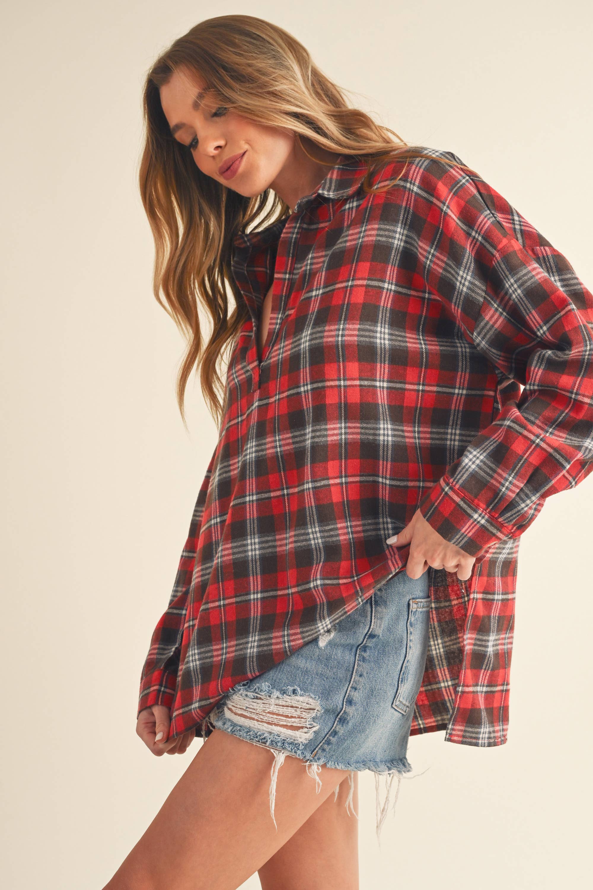 AEMI + CO - Wholesale Button Down Shirt - Women's - 8208CN Tamra Shirt 121