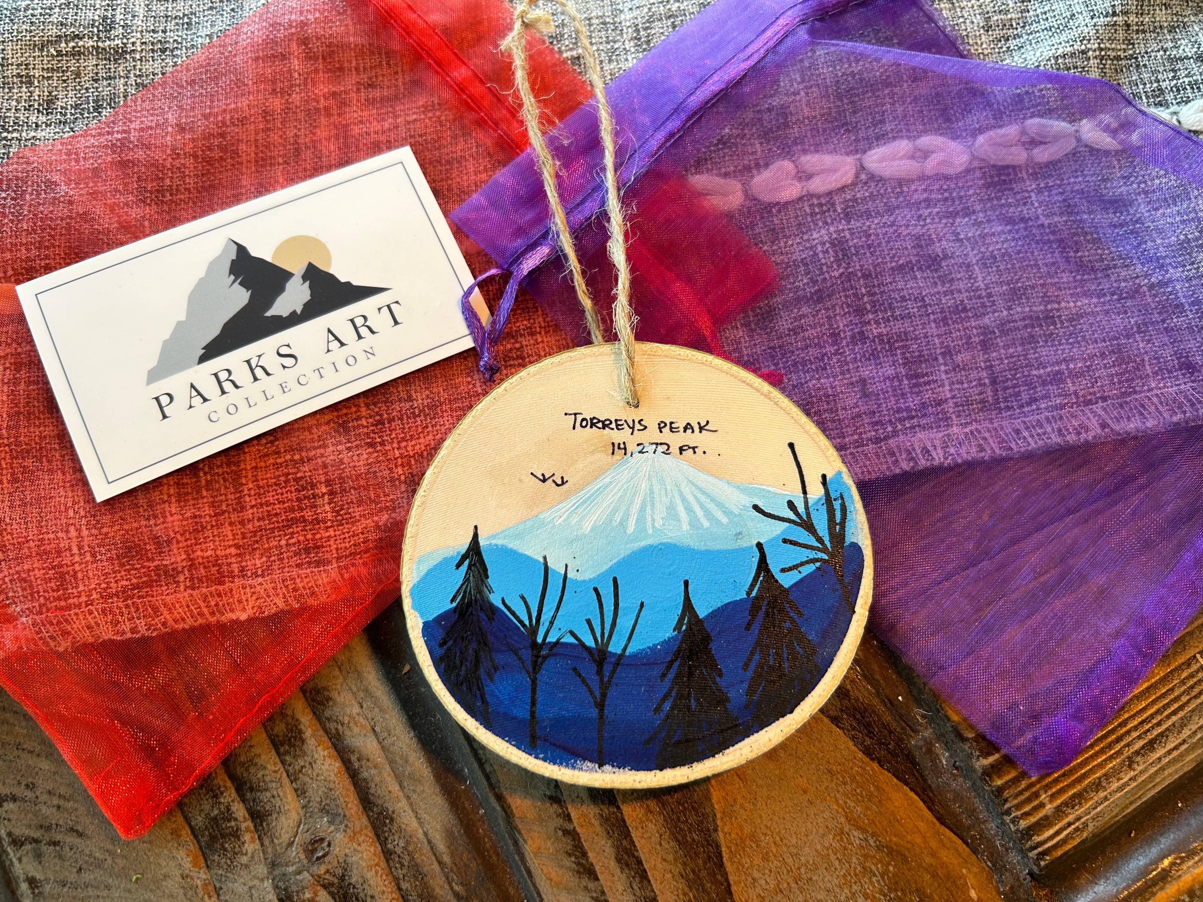 Parks Art Collection - Wholesale Ornament - Hand Painted Mountain Town Ornaments, Any Town or Mountain11