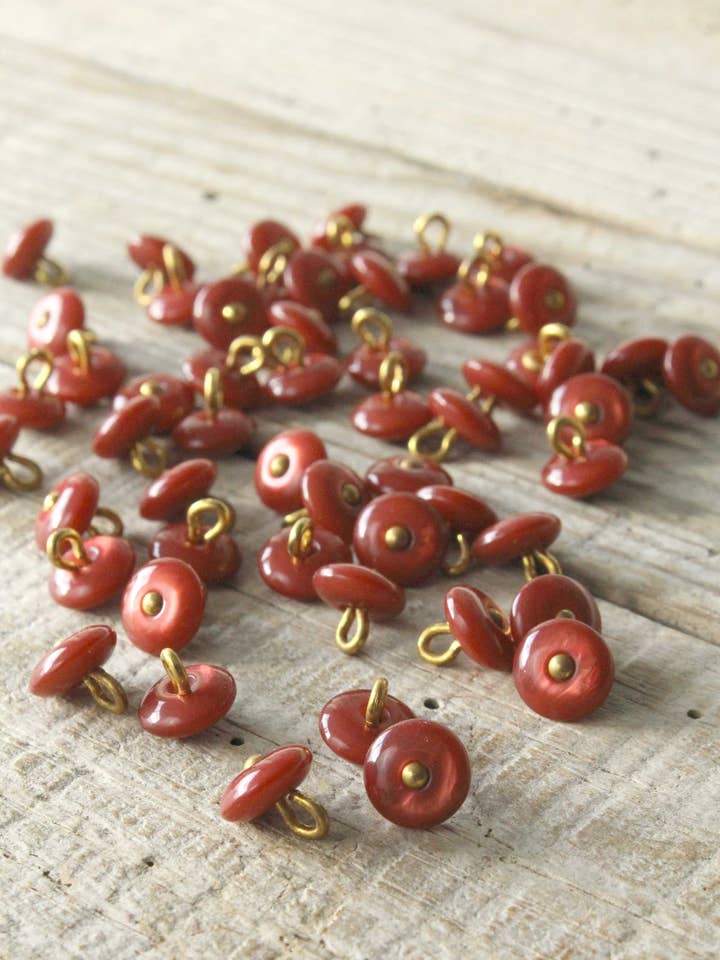 Perla Terracotta button for wholesale by Eglantine et Zoé