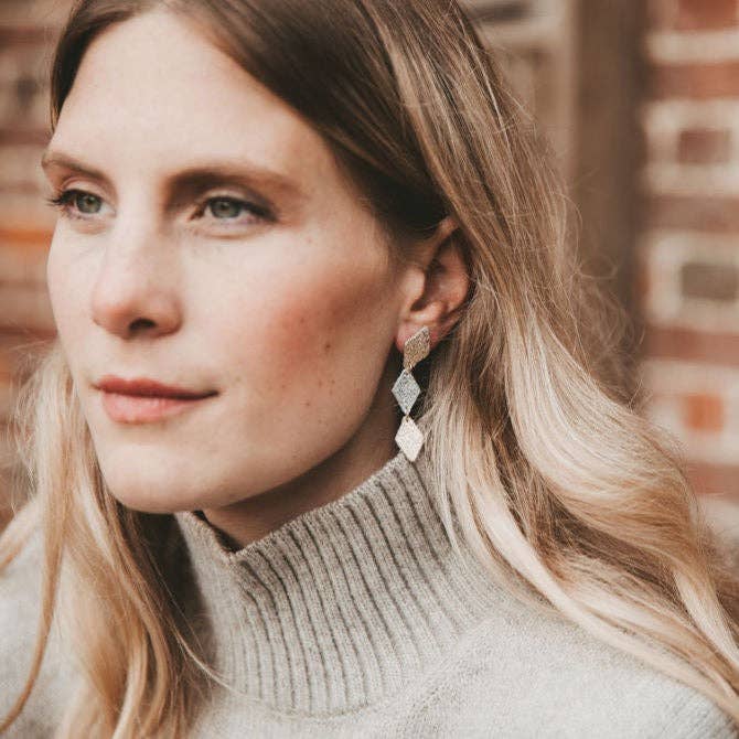 Studio Lowen - Wholesale Stud/Post Earrings - Senara Leather Earrings2