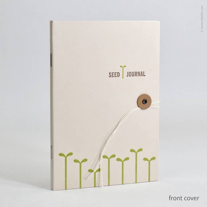 Inkello Letterpress - Wholesale Journal/Diary - Green Seedlings Seed Journal with Grow Wheel (#608)