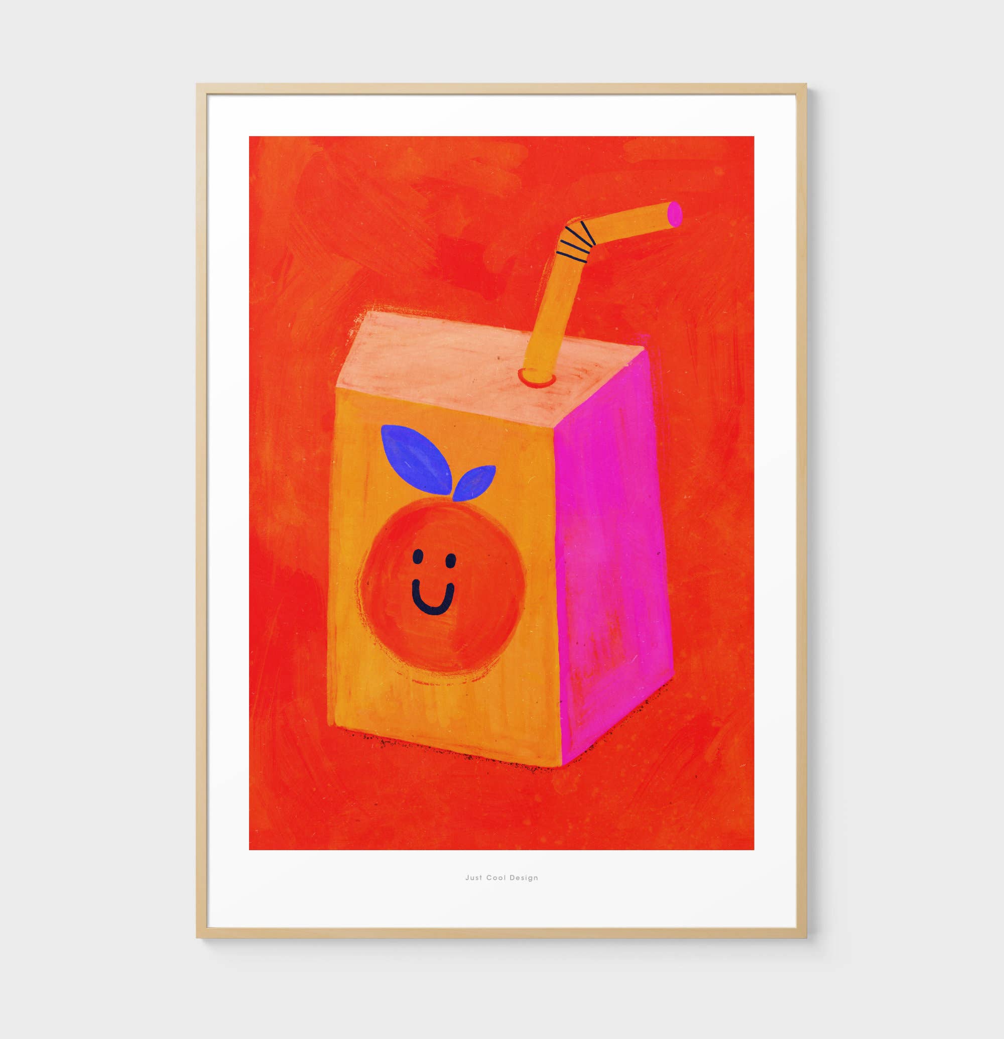 Just Cool Design - Wholesale Art Print - Orange Juice Tetra Brik | A4–A3 Minimal Food Packaging Print1