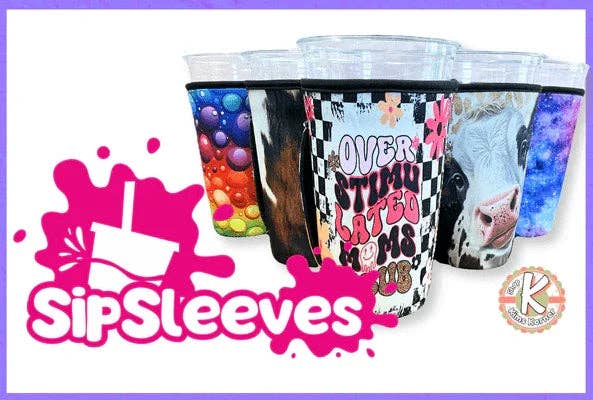 Sip Sleeves ~ Insulated Cup Sleeves and Drink Accessories - Wholesale Drink Huggers & Koozies - 30 OZ Retro Happy Insulated Cup Cover Sip Sleeve Fits 20-32 OZ Cups Fits 30-40+ OZ Cups10
