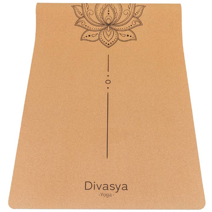 Divasya - Wholesale Yoga Mat - Cork & Natural Rubber Yoga Mat | 183 x 66 x 0.4cm | in 6 Yoga Designs | with Carrying Strap13