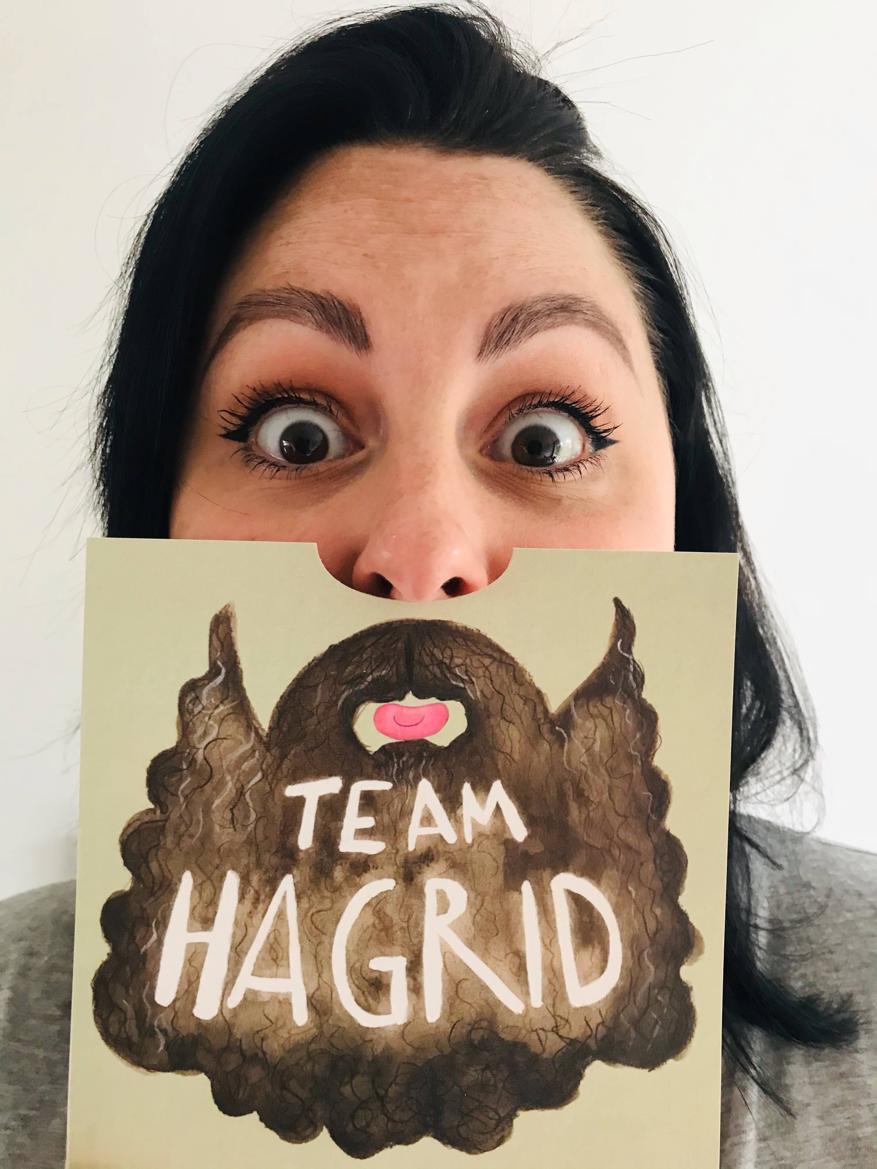 The Grey Earl – wholesale Everyday greeting card – TEAM HAGRID - Harry Potter movie funny wearable beard card2