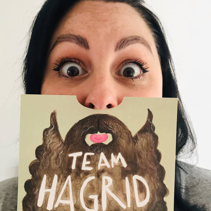 The Grey Earl – wholesale Everyday greeting card – TEAM HAGRID - Harry Potter movie funny wearable beard card2